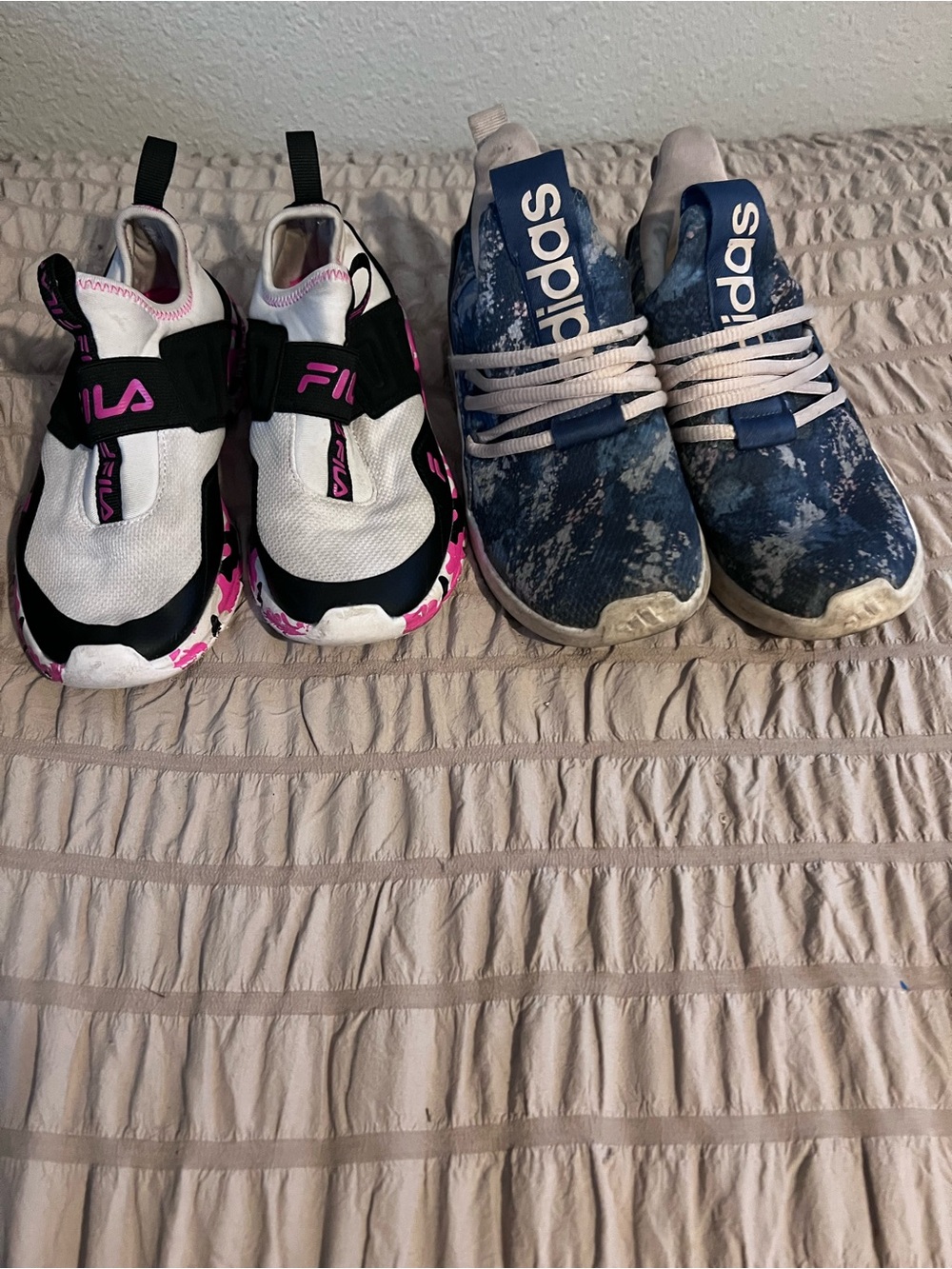 Fila and Adidas girls tennis shoes size 1 1/2